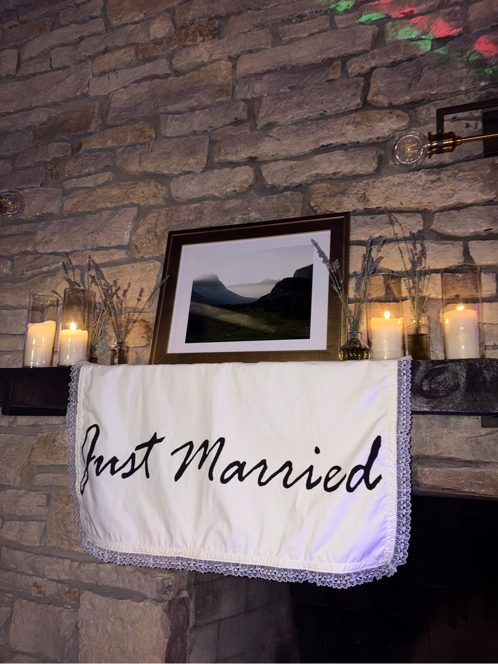 Elegant 'Just Married' White Wall Hanging - Wedding Decor